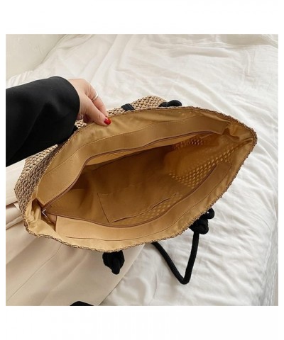 Women Straw Tote Bag Casual Summer Beach Bag Rattan Woven Handbags Handmade Travel Shoulder Bag (Color : B) A $19.32 Shoulder...