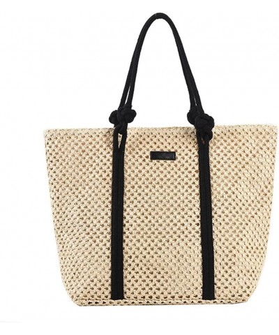 Women Straw Tote Bag Casual Summer Beach Bag Rattan Woven Handbags Handmade Travel Shoulder Bag (Color : B) A $19.32 Shoulder...