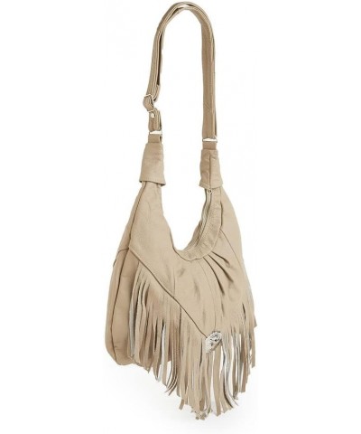 Leather Fringe Purse Fringe Leather Hobo Cross Body Bag - Leather Handbag Beige $35.70 Hobo Bags