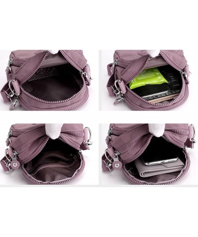 Women Crossbody Bag Waterproof Nylon Small 3 Layer Zipper Shoulder Messenger Handbag Waist Bag Dandelion $9.02 Shoulder Bags