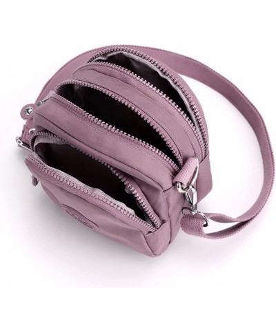 Women Crossbody Bag Waterproof Nylon Small 3 Layer Zipper Shoulder Messenger Handbag Waist Bag Dandelion $9.02 Shoulder Bags