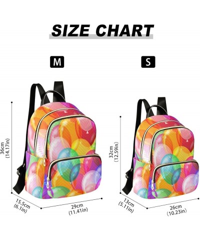 Colorful Balloon Pattern Mini Backpack Purse for Women, Travel Backpack Fashion Backpack Handbag Shoulder Bag Small Casual Da...