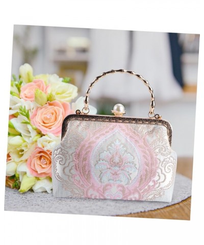 2pcs embossed bag Handmade Brocade Evening Purse womens tote purse Brocade Evening Handbag ladies Pinkx2pcs $19.55 Totes