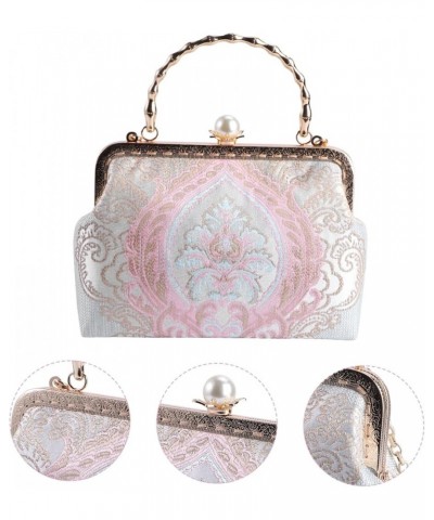 2pcs embossed bag Handmade Brocade Evening Purse womens tote purse Brocade Evening Handbag ladies Pinkx2pcs $19.55 Totes