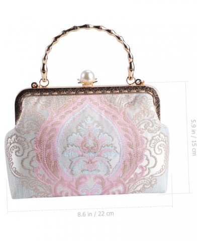 2pcs embossed bag Handmade Brocade Evening Purse womens tote purse Brocade Evening Handbag ladies Pinkx2pcs $19.55 Totes