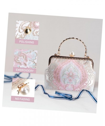 2pcs embossed bag Handmade Brocade Evening Purse womens tote purse Brocade Evening Handbag ladies Pinkx2pcs $19.55 Totes