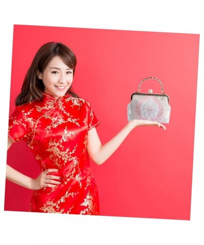 2pcs embossed bag Handmade Brocade Evening Purse womens tote purse Brocade Evening Handbag ladies Pinkx2pcs $19.55 Totes