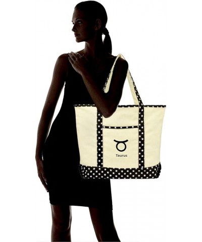 Zodiac Sign Shopping Tote Bag Black Star Horoscope Gifts Taurus $12.50 Totes