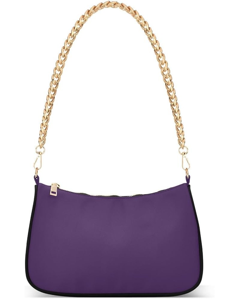 Alizarin Crimson Tote Shoulder Clutch Bag with Gold Chain Strap, Women Purses Handbags, Shoulder Handbags Purple $12.90 Totes