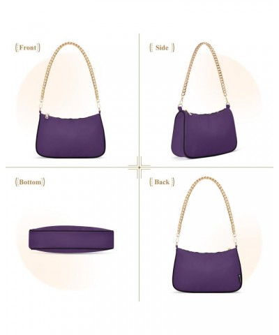 Alizarin Crimson Tote Shoulder Clutch Bag with Gold Chain Strap, Women Purses Handbags, Shoulder Handbags Purple $12.90 Totes