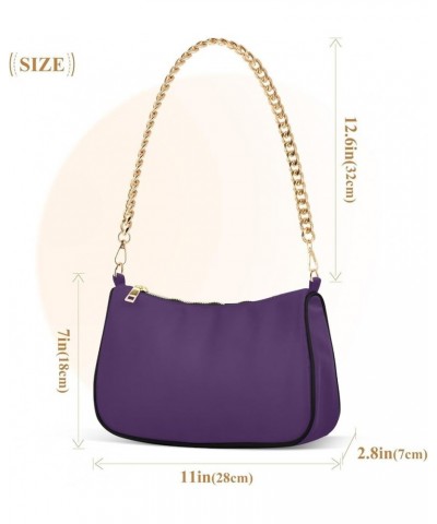 Alizarin Crimson Tote Shoulder Clutch Bag with Gold Chain Strap, Women Purses Handbags, Shoulder Handbags Purple $12.90 Totes