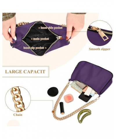 Alizarin Crimson Tote Shoulder Clutch Bag with Gold Chain Strap, Women Purses Handbags, Shoulder Handbags Purple $12.90 Totes