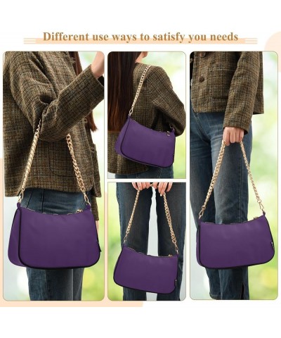 Alizarin Crimson Tote Shoulder Clutch Bag with Gold Chain Strap, Women Purses Handbags, Shoulder Handbags Purple $12.90 Totes