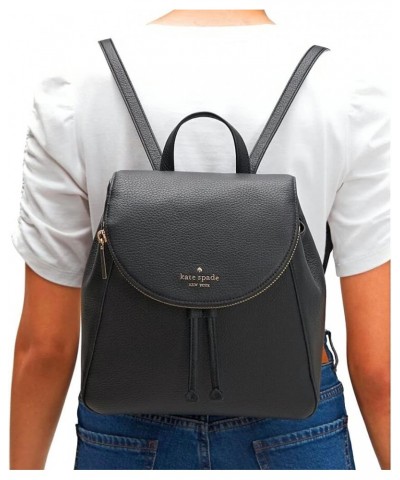 KATE SPADE LEILA MEDIUM FLAP BACKPACK TOTE BAG BLACK SOFT LEATHER $72.51 Backpacks