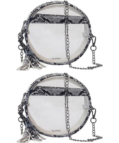 2pcs Cross Body Bag for Women Ladies Hand Bags Shoulder Purses for Women Crossbody Fringed Round Jelly Bag Jelly Summer Bag S...