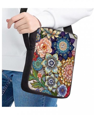 Animal Horse Pattern Women Cross Body Shoulder Bag for School Travel Boho Floral Blossoms $9.71 Crossbody Bags