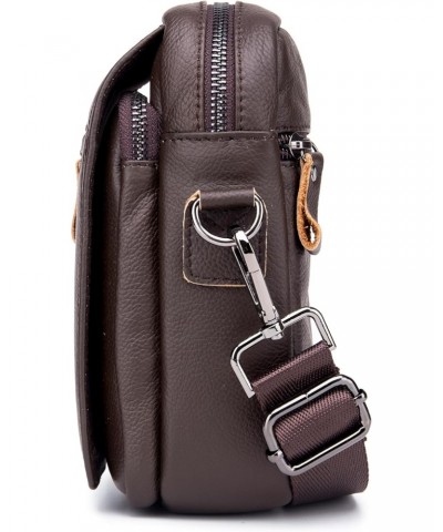 Genuine Leather Sling Bag for Men & Women Multi-pocket Chest Bag Crossbody Daypack Shoulder Bag Purse Water Resistant Lightwe...