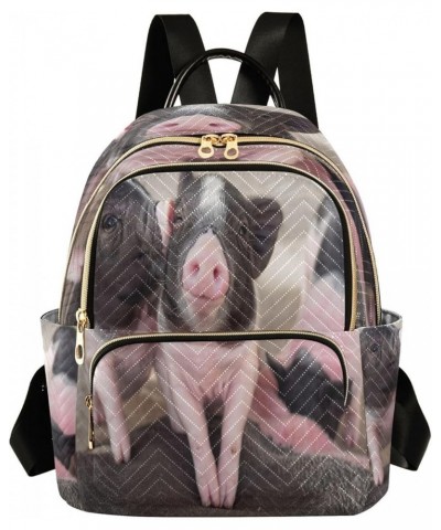 Backpack Purse for Women Three Lovely Pigs, Mini Fashion Backpack Valentine's Day Lightweight Casual Daypack Shoulder Bag Tra...