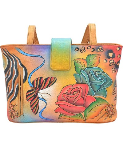 Women's Hand Painted Genuine Leather Medium Tote Medium, Rose Safari $57.30 Totes