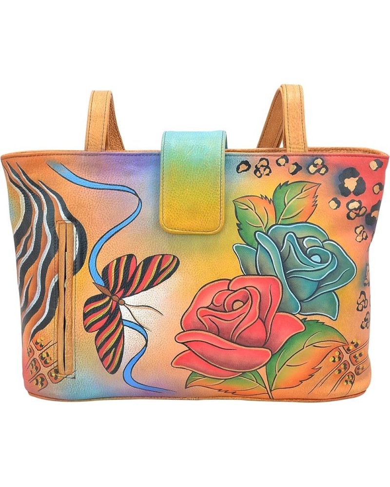 Women's Hand Painted Genuine Leather Medium Tote Medium, Rose Safari $57.30 Totes