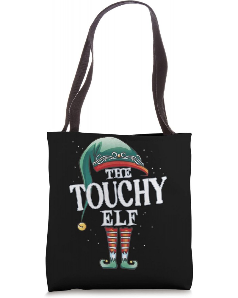 Touchy Elf Christmas Group Xmas Pajama Party Tote Bag $13.17 Totes