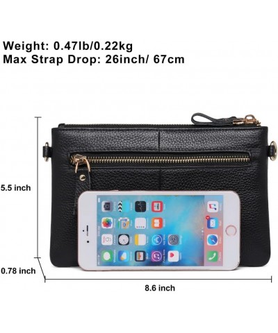 Genuine Leather Crossbody Bag for Women Slim Clutch Purse Small Handbag Blue $16.75 Clutches