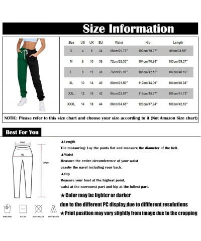 Womens Christmas Print High Waist Trousers Autumn Winter Elastic Sweatpants Sport Pocket Drawstring Pants 2-green $9.31 Clothing