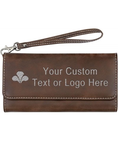 7.5" x 4" Laserable Leatherette RFID Wallet with Strap Custom 3D Laser Engraved Personalized Your Message or Photo - Christma...