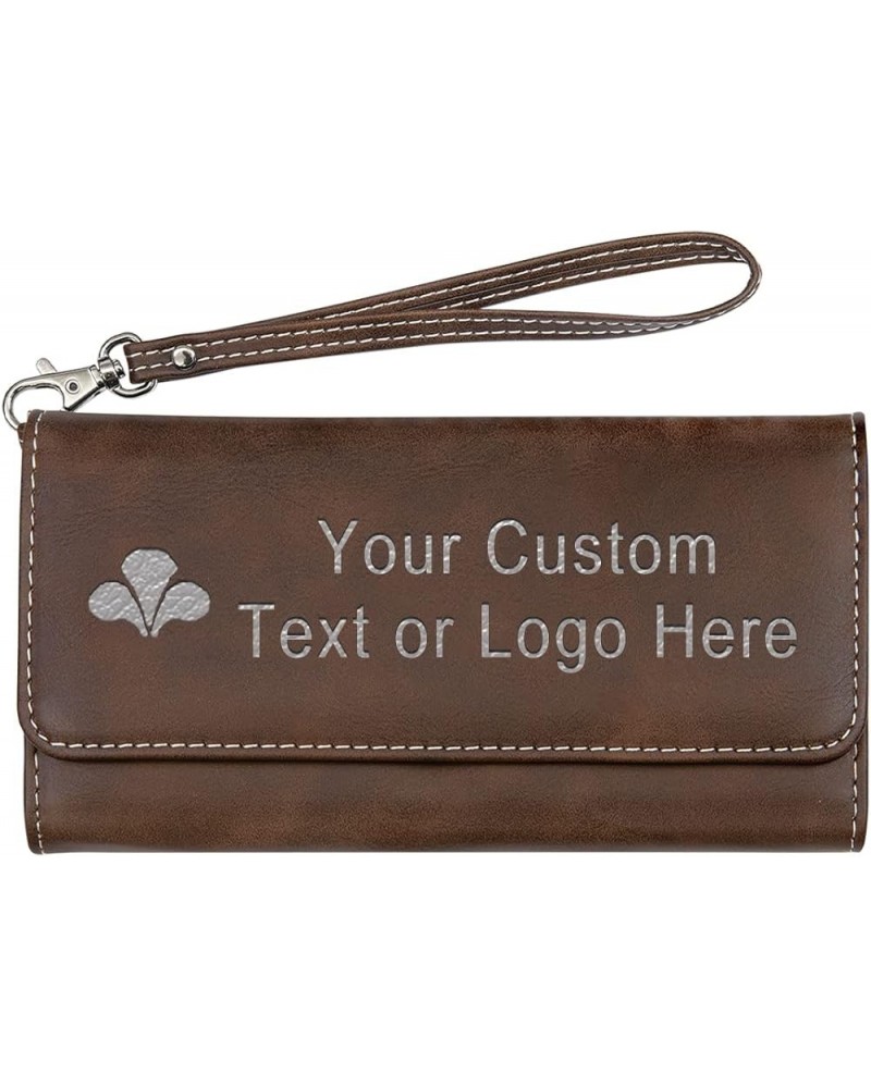 7.5" x 4" Laserable Leatherette RFID Wallet with Strap Custom 3D Laser Engraved Personalized Your Message or Photo - Christma...