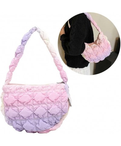 Women Quilted Shoulder Bag Drawstring Puffer Armpit Bag Fashion Crossbody Sling Bag Pleatd Underarm Bag Travel Work Ba Style ...