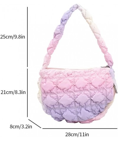 Women Quilted Shoulder Bag Drawstring Puffer Armpit Bag Fashion Crossbody Sling Bag Pleatd Underarm Bag Travel Work Ba Style ...