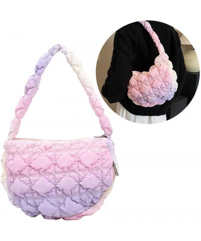 Women Quilted Shoulder Bag Drawstring Puffer Armpit Bag Fashion Crossbody Sling Bag Pleatd Underarm Bag Travel Work Ba Style ...