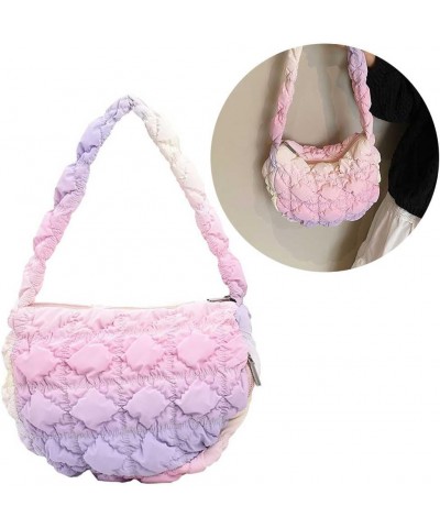 Women Quilted Shoulder Bag Drawstring Puffer Armpit Bag Fashion Crossbody Sling Bag Pleatd Underarm Bag Travel Work Ba Style ...