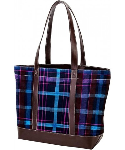 Tote Bag for Women, Large Tote Bags for Women, Women's Tote Handbags, Colorful Stripes Plaid, Tote Bag for Work Design 9502 $...