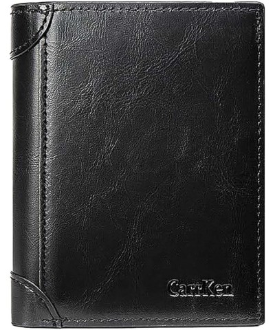 Womens Slim Wallet Men's Double Loose Leaf Short Solid Color Multi Function Korean Vertical PU Wallet (Grey, One Size) Black ...