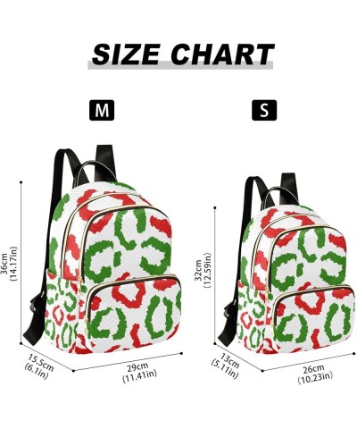 Small Backpack for Women Travel Bag Green Red Christmas Leopard Daypack Purse Fashion Shoulder Bag Rucksack Small A7 $12.74 B...