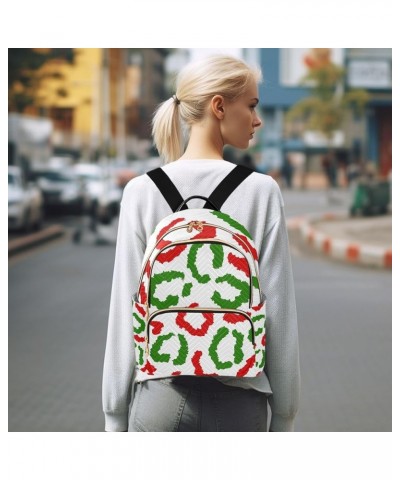 Small Backpack for Women Travel Bag Green Red Christmas Leopard Daypack Purse Fashion Shoulder Bag Rucksack Small A7 $12.74 B...