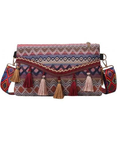 Delicate Cute Bohemian Style Women Crossbody Bag, Colorful Shoulder Handbag with Tassel,Fashionable Clothing Accessory,B $19....