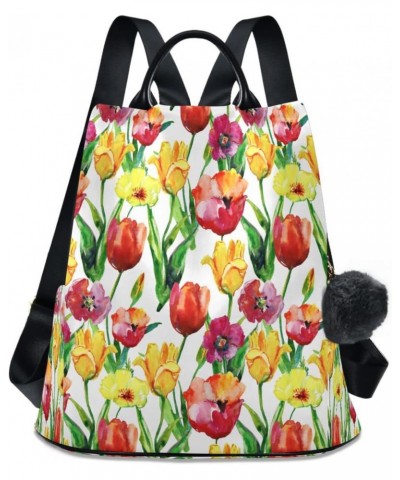 Tulips Flowers Anti-Theft Women Backpack Purse for Fashion Bag Travel Back Pack Rucksack Shoulder Bag $17.64 Backpacks