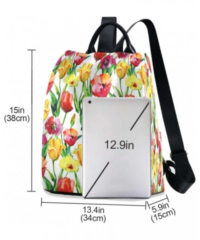 Tulips Flowers Anti-Theft Women Backpack Purse for Fashion Bag Travel Back Pack Rucksack Shoulder Bag $17.64 Backpacks