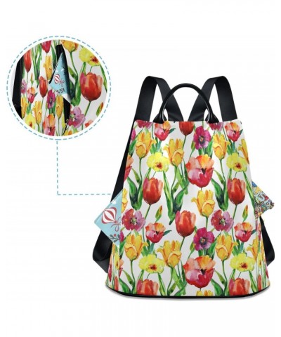 Tulips Flowers Anti-Theft Women Backpack Purse for Fashion Bag Travel Back Pack Rucksack Shoulder Bag $17.64 Backpacks