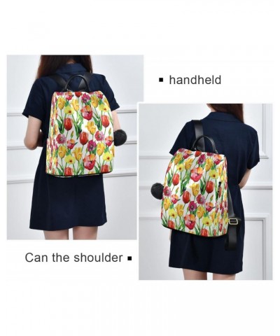 Tulips Flowers Anti-Theft Women Backpack Purse for Fashion Bag Travel Back Pack Rucksack Shoulder Bag $17.64 Backpacks