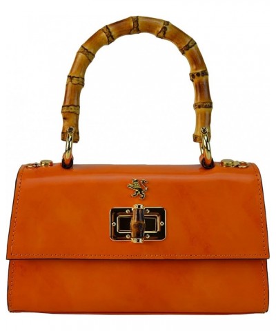 Pratesi Leather Bag for Women Castalia R298/20 in cow leather - Radica Sky Blue Made in Italy Orange $88.77 Handbags