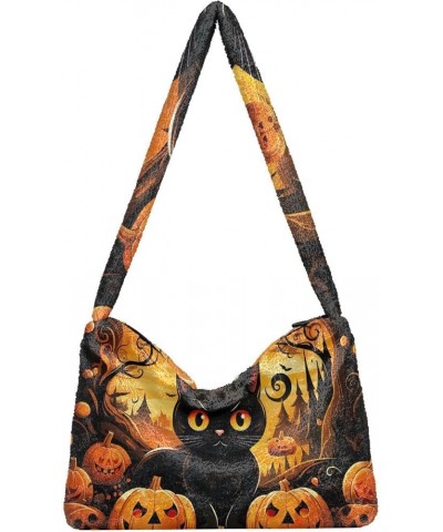 Pumpkin Patch in Floral Print Ladies Shoulder Bag, Shoulder Carry Bag, Hand Bag for Ladies Cat Holding With Candy $12.49 Shou...