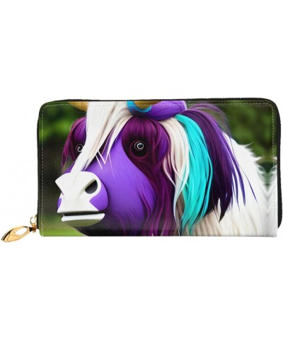 Colorful Cow'S Head Women'S Wallet, Leather Large Capacity Clutch Bag, Women'S Cell Phone Clutch Bag, Credit Card Holder. $23...