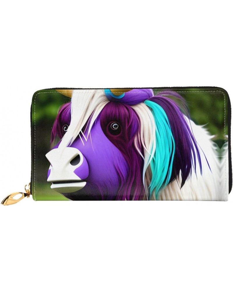 Colorful Cow'S Head Women'S Wallet, Leather Large Capacity Clutch Bag, Women'S Cell Phone Clutch Bag, Credit Card Holder. $23...