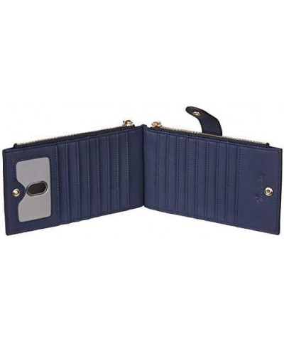 Womens Wallet Slim RFID Blocking Bifold Credit Card Holder Wallet with 16 Card Slots, 2 Zippered Pockets Navy Blue $10.61 Wal...