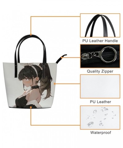 Women's Fashion Casual Handbag,PU Leather Large Capacity PC Work Bag,Travel Camping Picnic Single Shoulder Bag Bow Anime Girl...