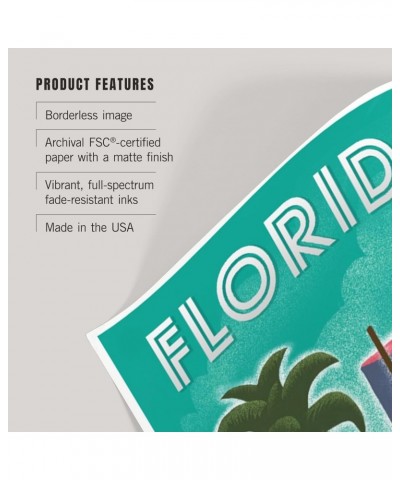 36x54 Inch Giclee Print, Florida, Lithograph $44.10 Totes