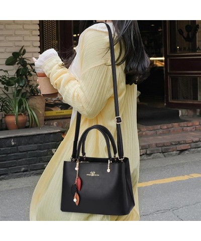 Women Tote Bag Top Handle Shoulder Crossbody Bag With Tassels Large Capacity Pu Leather Floral Handbag Tote Bags Red $15.59 T...